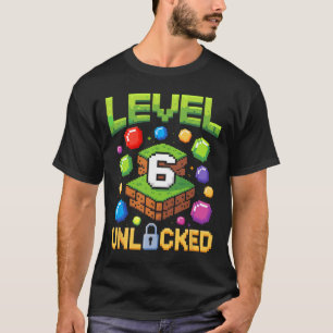 Camiseta Jugador de cumpleaños Nivel 6 Desbloqueado 6º jueg
