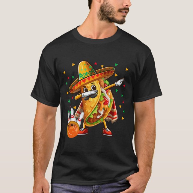 Camiseta Jugador de Dabbing Taco en boliche Cinco De Mayo (Anverso)
