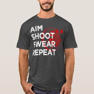Camiseta Jugador de Dart Gráfica Dartboard Aim Shoot Swear
