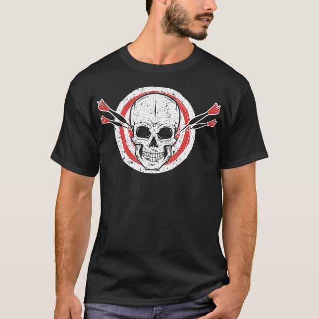 Camiseta Jugador de Darts de Dartboard Skeleton (Anverso)
