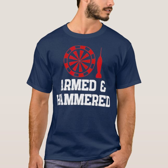 Camiseta Jugador de Darts Graciosos Armado y Hammered (Anverso)