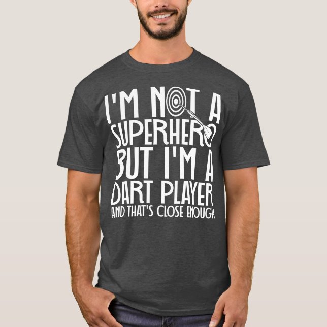 Camiseta Jugador de Darts Superhero Dart (Anverso)