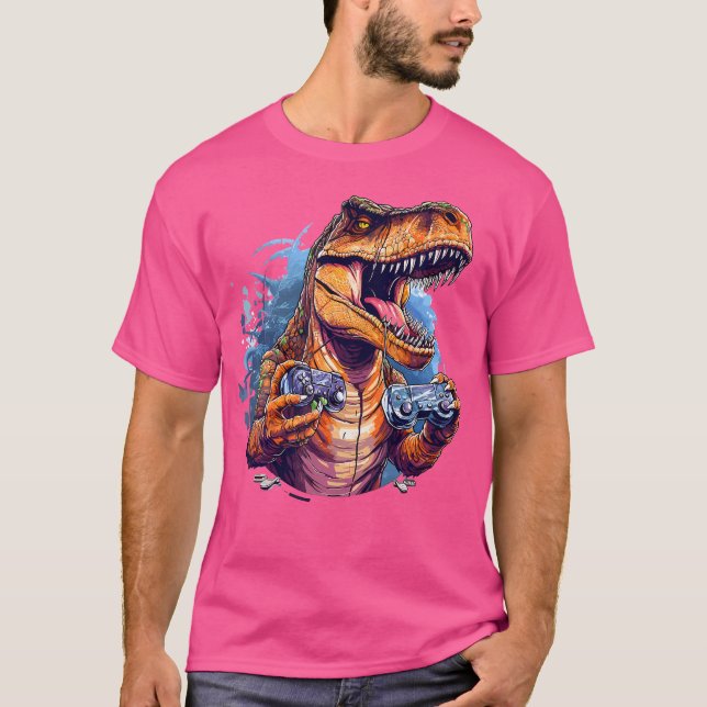 Camiseta Jugador de Dinosaurio T Rex Dinosaurio Estético Ju (Anverso)