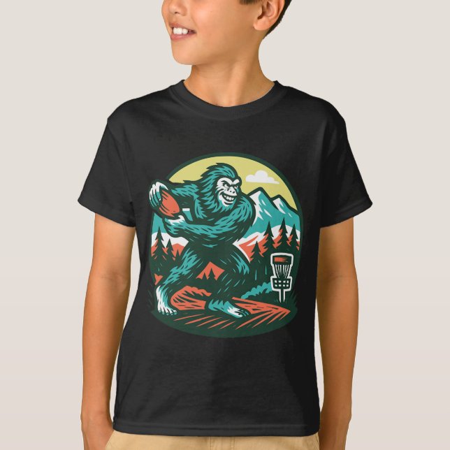 Camiseta Jugador de disco Bigfoot Sasquatch Disco de Golf R (Anverso)