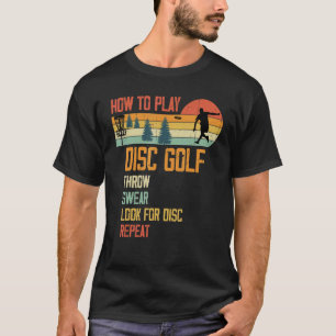 Camiseta Jugador de Disco de Golf Antiguo Hombres Cómo Juga