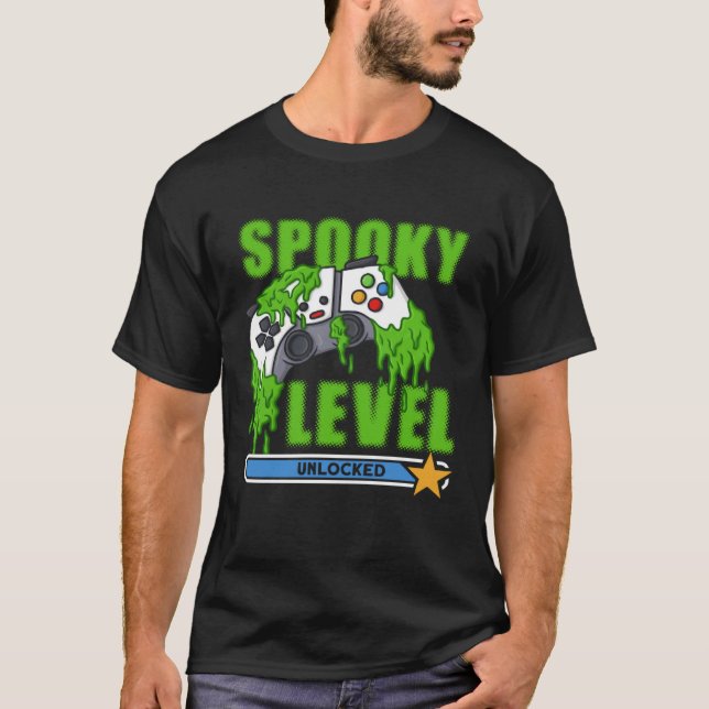Camiseta Jugador de disfraces de Halloween con nivel de fan (Anverso)