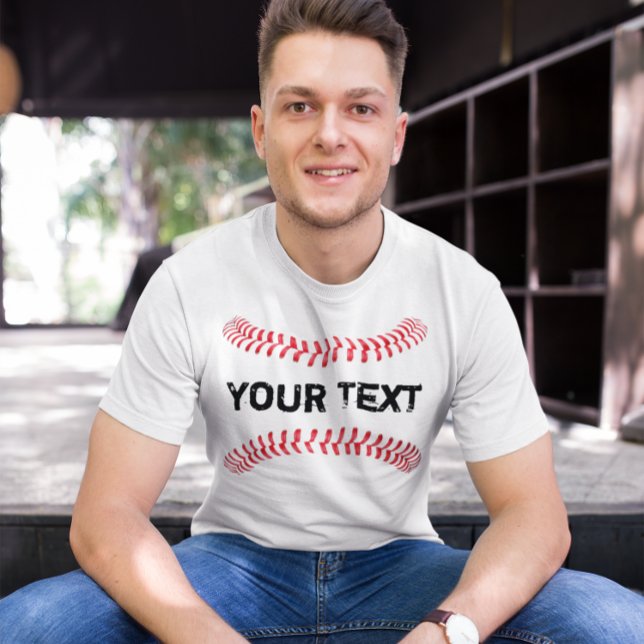 Camiseta Jugador de Emisiones de Béisbol/Personalizado entr (Baseball custom text t-shirt)
