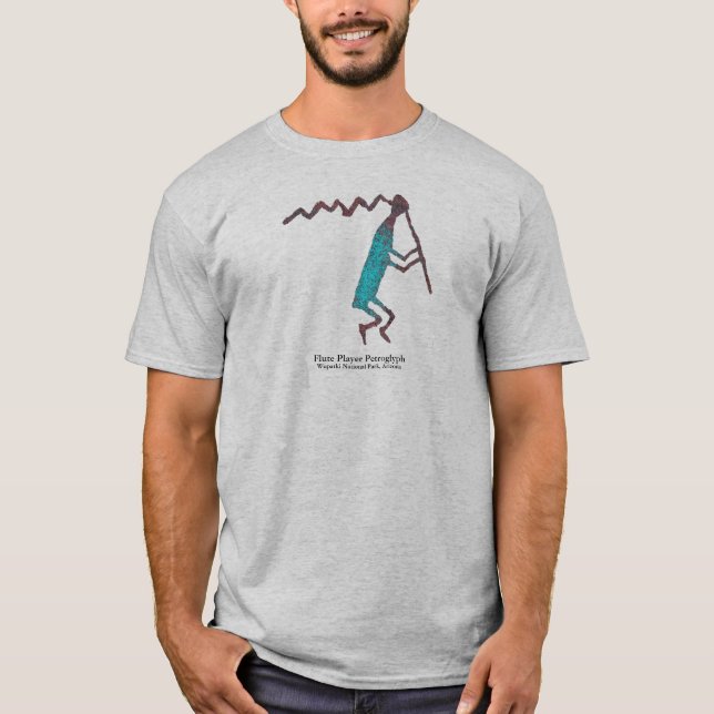 Camiseta Jugador de flauta petroglifo (Anverso)