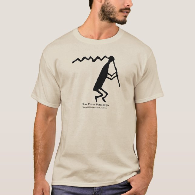 Camiseta Jugador de flauta petroglifo (Anverso)