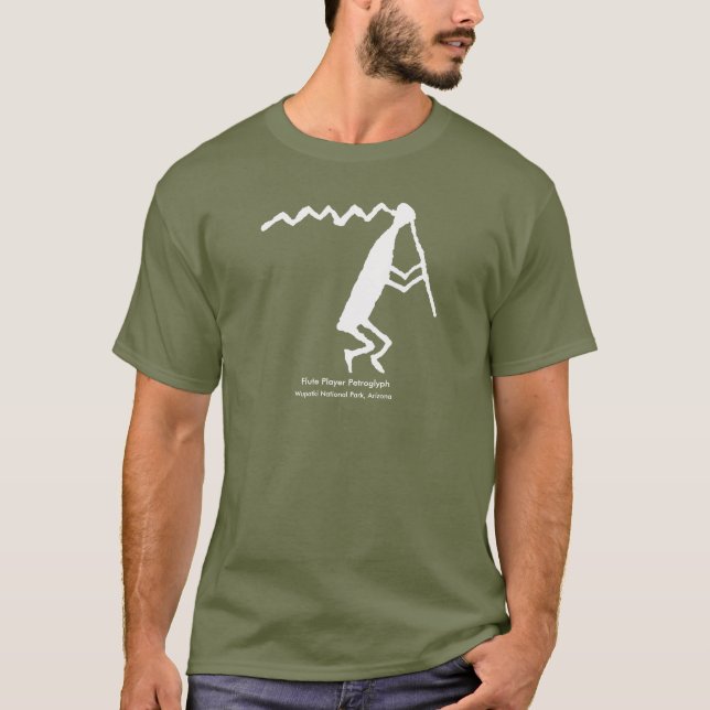 Camiseta Jugador de flauta petroglifo (Anverso)
