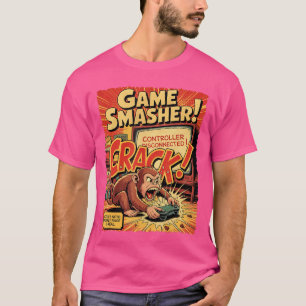 Camiseta Jugador de Furia de Mono Consola de Cómic Retro Vi