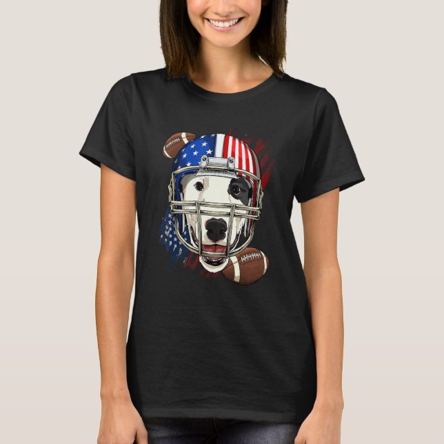 Camiseta Jugador de fútbol americano Bull Terrier Dog Face  (Anverso)