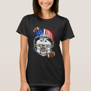 Camiseta Jugador de Fútbol Americano Cara de Perro Husky Si