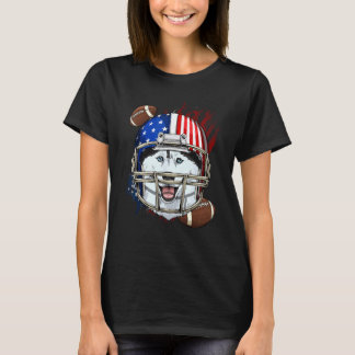 Camiseta Jugador de Fútbol Americano Cara de Perro Husky Si