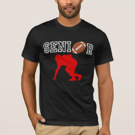 Camiseta Jugador de Fútbol Americano Senior con Silueta Roj