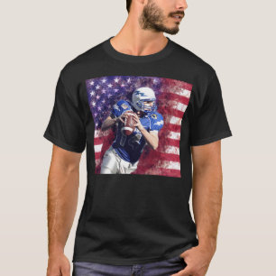 Camiseta Jugador de fútbol americano y patriota de bandera