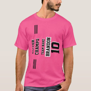 Camiseta jugador de fútbol campeonatos rosados personalizad