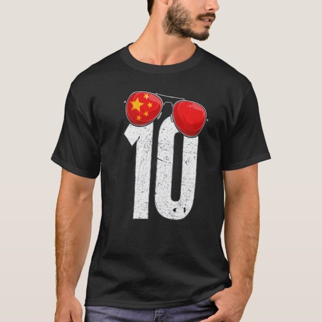 Camiseta Jugador de fútbol chino número 10 Bandera china (Anverso)