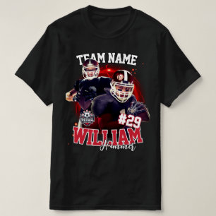 Camiseta Jugador de Fútbol con Dos Fotos Rojo Negro Persona