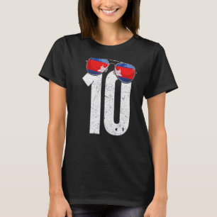 Camiseta Jugador de fútbol de Camboya número 10 bandera cam