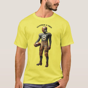 Camiseta Jugador de fútbol de época con casco de cuero URM
