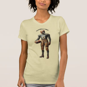 Camiseta Jugador de fútbol de época con casco de cuero URM