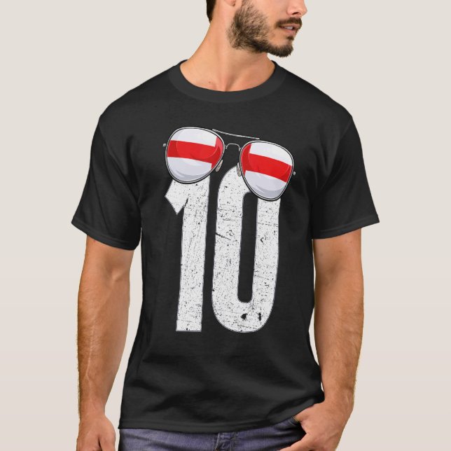 Camiseta Jugador de fútbol de Inglaterra número 10 Bandera  (Anverso)