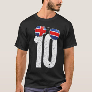 Camiseta Jugador de fútbol de Islandia número 10 Bandera de
