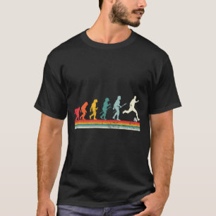 Camiseta Jugador de fútbol de la evolución humana vintage