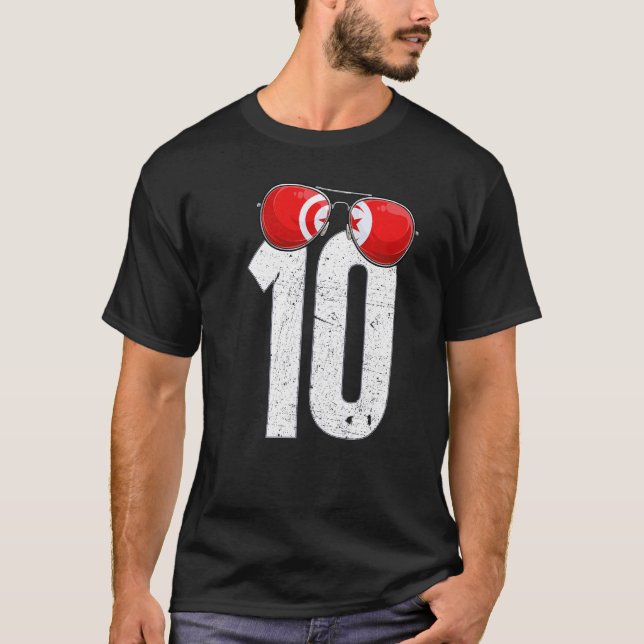 Camiseta Jugador de fútbol de Túnez número 10 Bandera tunec (Anverso)