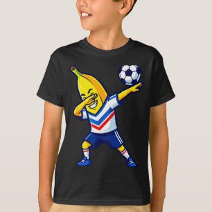 Camiseta Jugador de fútbol divertido haciendo dab con pláta