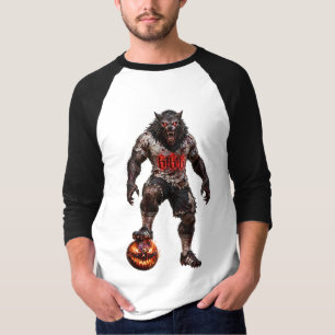 Camiseta Jugador de fútbol hombre lobo arte de terror de Ha
