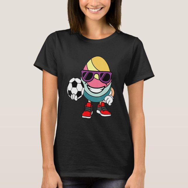 Camiseta Jugador de fútbol Huevo Pascua Día Gracioso Deport (Anverso)