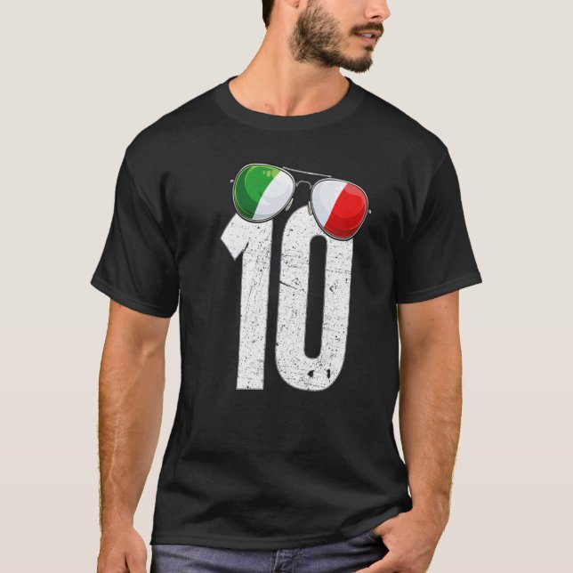 Camiseta Jugador de fútbol italiano número 10 Bandera itali (Anverso)