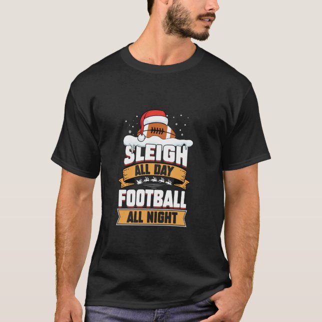 Camiseta Jugador de fútbol navideño fútbol americano feo (Anverso)
