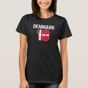 Camiseta Jugador de fútbol no 10 de Dinamarca Bandera de fú