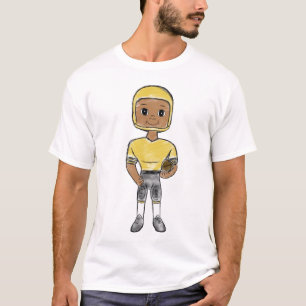 Camiseta jugador de fútbol retro vintage negro amarillo sim