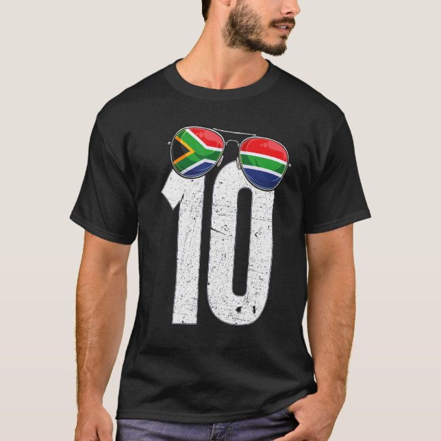 Camiseta Jugador de fútbol sudafricano número 10 (Anverso)