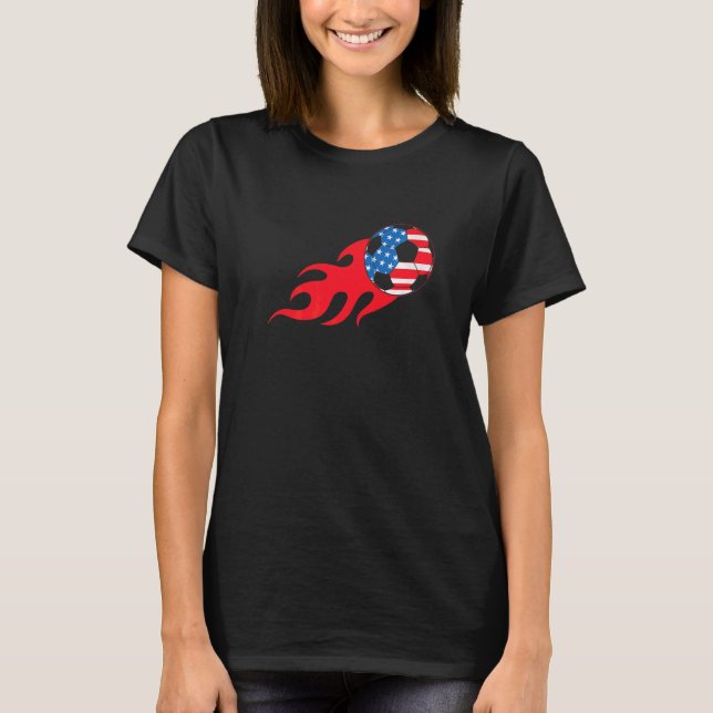Camiseta Jugador De Fútbol Usa Chicas De Bandera Estadounid (Anverso)