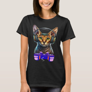 Camiseta Jugador de gato abisinio de juegos Animal Videojug