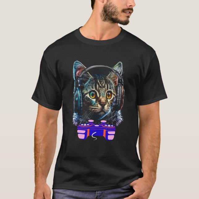 Camiseta Jugador de gato Bobtail americano de juegos video  (Anverso)