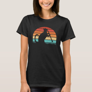 Camiseta Jugador de gatos Clarinet Retro Música Clarinetist