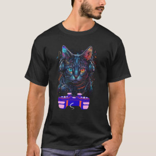 Camiseta Jugador de gatos rex alemán de juegos de video ani