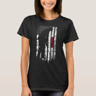 Camiseta Jugador de golf cambia golf de bandera estadounide