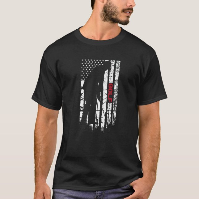 Camiseta Jugador de golf cambia golf de bandera estadounide (Anverso)