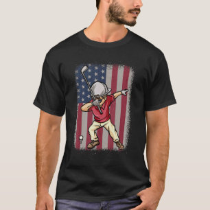 Camiseta Jugador de golf Dabbing Bandera Americana Golfer 1