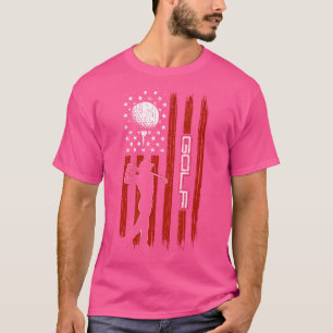 Camiseta Jugador De Golf De Bandera De Estados Unidos Papá 