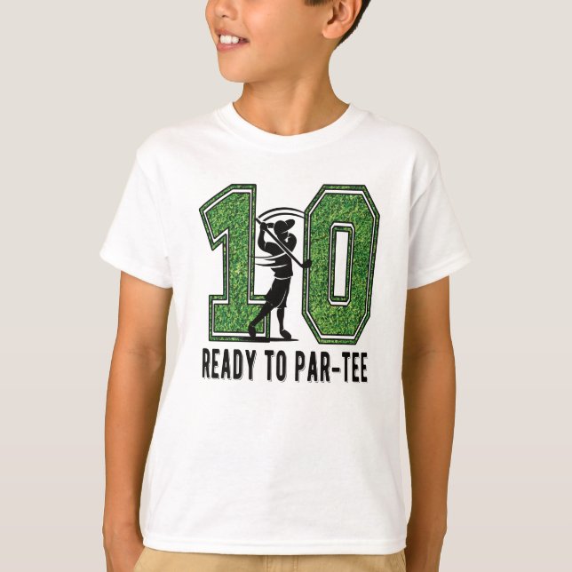 Camiseta Jugador de golf de regalo de cumpleaños 10 años (Anverso)