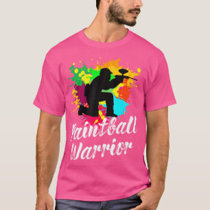 Camiseta Jugador de Guerrero de Paintball pintando pistola 