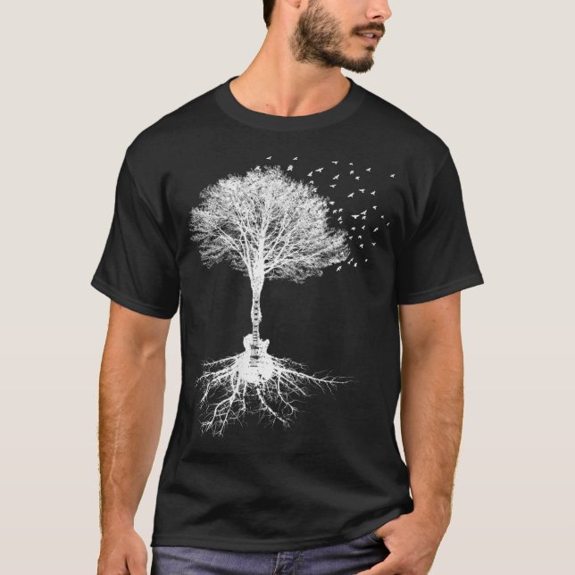 Camiseta Jugador de guitarra acústica Árbol de naturaleza C (Anverso)
